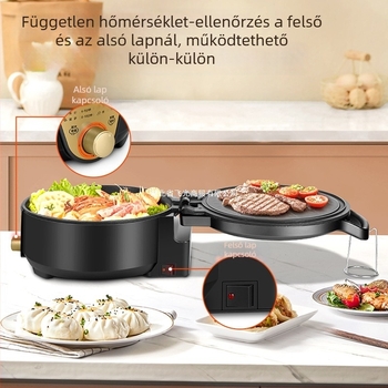 Dupla fűtéses elektromos palacsinta grill, BC167X modell, 1600W, 3C tanúsítvány 2024180712060165