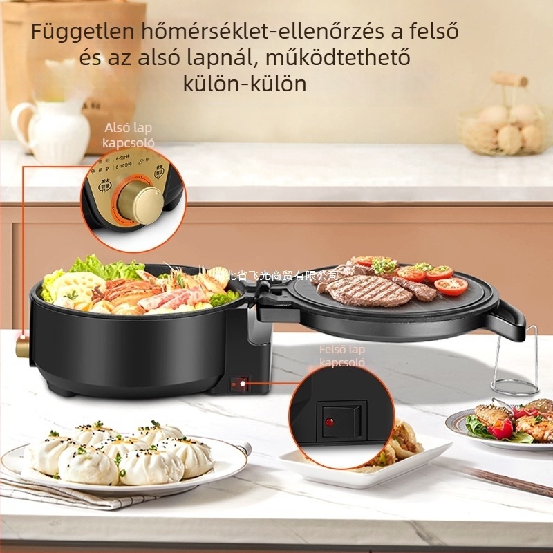 Dupla fűtéses elektromos palacsinta grill, BC167X modell, 1600W, 3C tanúsítvány 2024180712060165