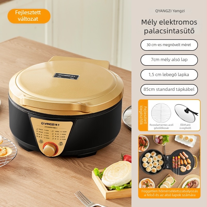 Dupla fűtéses elektromos palacsinta grill, BC167X modell, 1600W, 3C tanúsítvány 2024180712060165