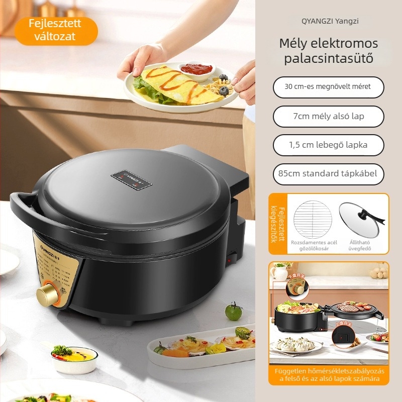 Dupla fűtéses elektromos palacsinta grill, BC167X modell, 1600W, 3C tanúsítvány 2024180712060165