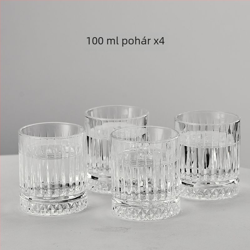Hat darab likőrös pohárkészlet, 100 ml kapacitás, aranyozott felülettel, modern minimalista kialakítás, otthoni használatra