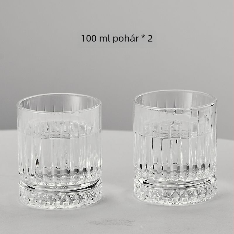Hat darab likőrös pohárkészlet, 100 ml kapacitás, aranyozott felülettel, modern minimalista kialakítás, otthoni használatra
