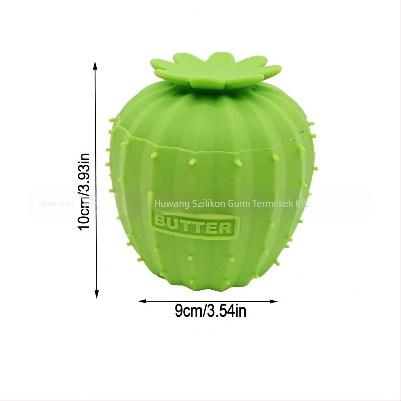 Szilikon vajtartó fedővel – asztali vajtál, kreatív kaktusz dizájn, egyedi logóval, bevezetés 2024.10