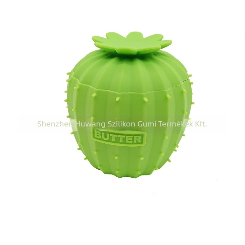 Szilikon vajtartó fedővel – asztali vajtál, kreatív kaktusz dizájn, egyedi logóval, bevezetés 2024.10