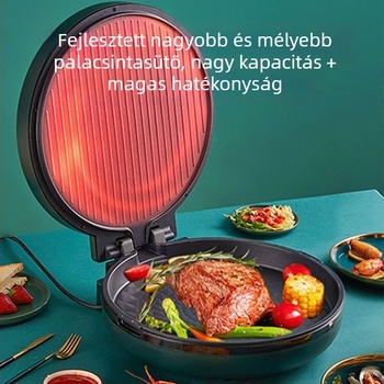 Elektromos palacsinta serpenyő, egyoldali fűtés, gombos vezérlés, 1500 W+, időzítővel