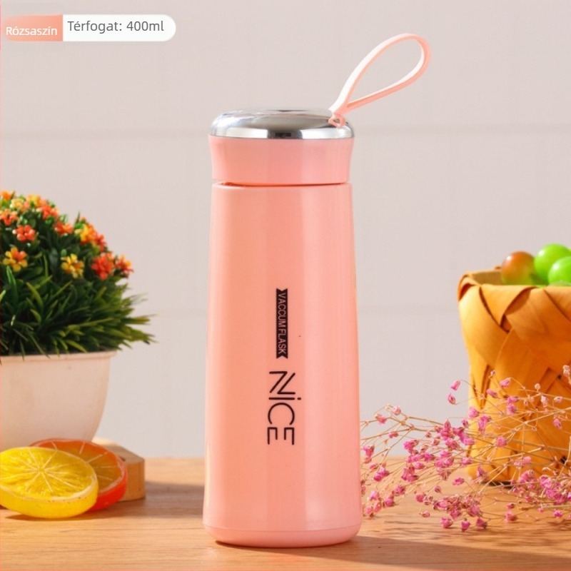 Kétszintes falú üvegpohár vízhez, zárófedél, nyomtatott logó, hőszigetelés