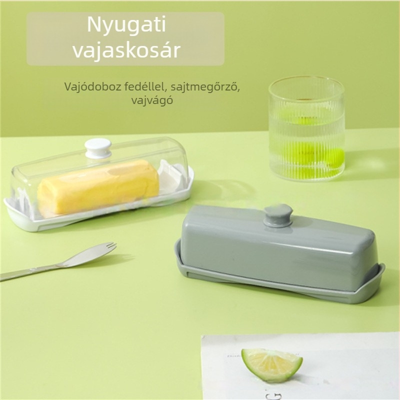 Vaj tároló doboz, PP műanyag, négyzetes, ≤300 ml, mikrohullámú sütőben használható, frissességet megőrzi
