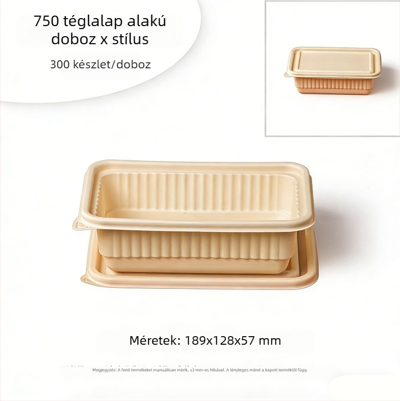 Biodegradálható egyszer használatos téglalap alakú ebédes doboz kukoricaszármazék alapján, élelmiszer-minőségű, otthoni és kereskedelmi használatra