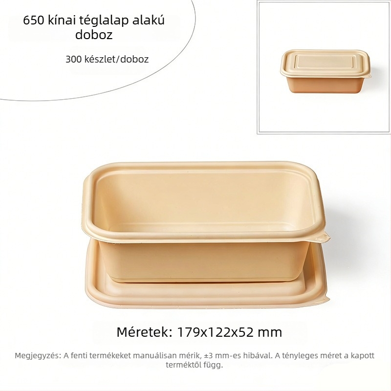 Biodegradálható egyszer használatos téglalap alakú ebédes doboz kukoricaszármazék alapján, élelmiszer-minőségű, otthoni és kereskedelmi használatra