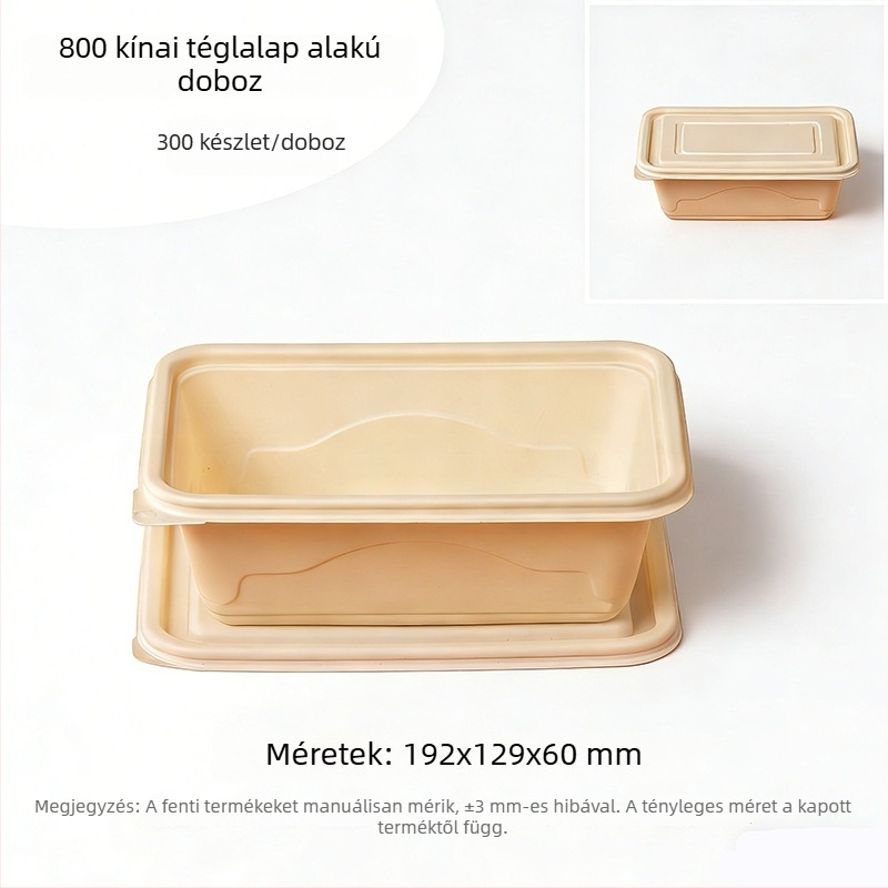 Biodegradálható egyszer használatos téglalap alakú ebédes doboz kukoricaszármazék alapján, élelmiszer-minőségű, otthoni és kereskedelmi használatra