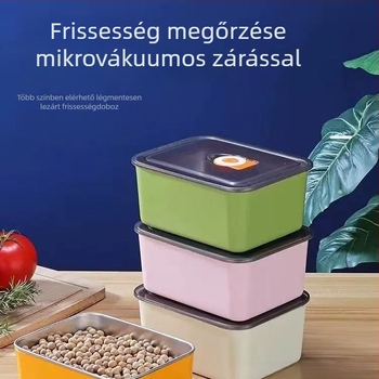 Source Sail 201 rozsdamentes acél frissesség megőrző tároló doboz, négyzet alakú, mikrohullámú sütőben is használható, 501–800 ml
