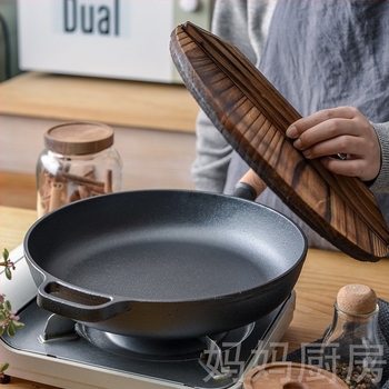 Öntöttvas lapos aljú serpenyő bevonat nélkül, ideális steak és palacsinta sütésére, gáztűzhelyhez, klasszikus palacsinta serpenyő