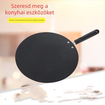 Tapadásmentes palacsintasütő gázsütőhöz, kovácsoltvasból, sík aljjal