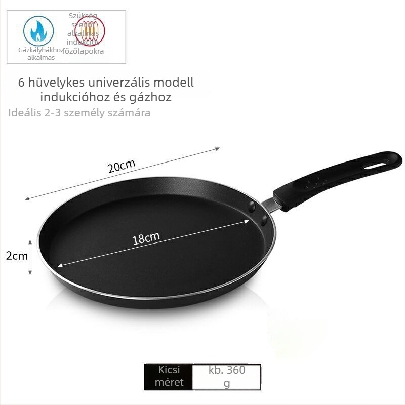 Tapadásmentes palacsintasütő – alumínium, modell j24G, indukciós és gázfőzővel kompatibilis, 1 kg