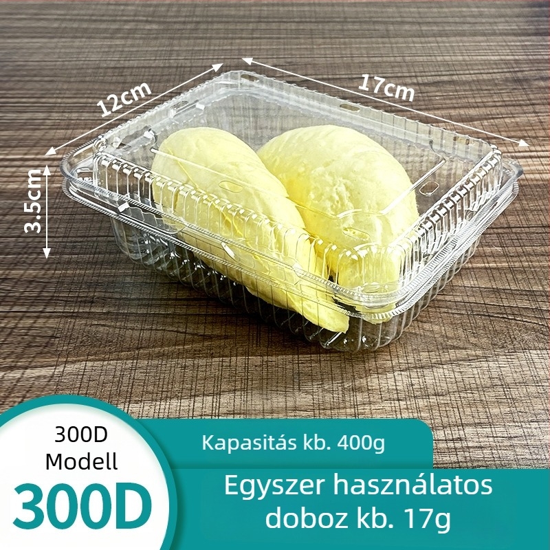 Mingqi egyszer használatos műanyag gyümölcs csomagoló doboz átlátszó fedéllel – mikrohullámú sütő nem használható, nem lebomló
