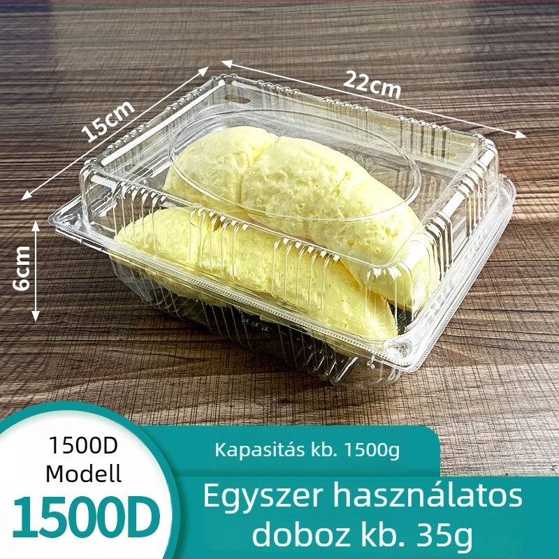 Mingqi egyszer használatos műanyag gyümölcs csomagoló doboz átlátszó fedéllel – mikrohullámú sütő nem használható, nem lebomló