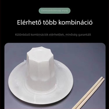 Egyszer használatos étkezési készlet – négy darabos: tálak és evőpálcikák – műanyag, nem lebomló, élelmiszer-biztonsági minőség