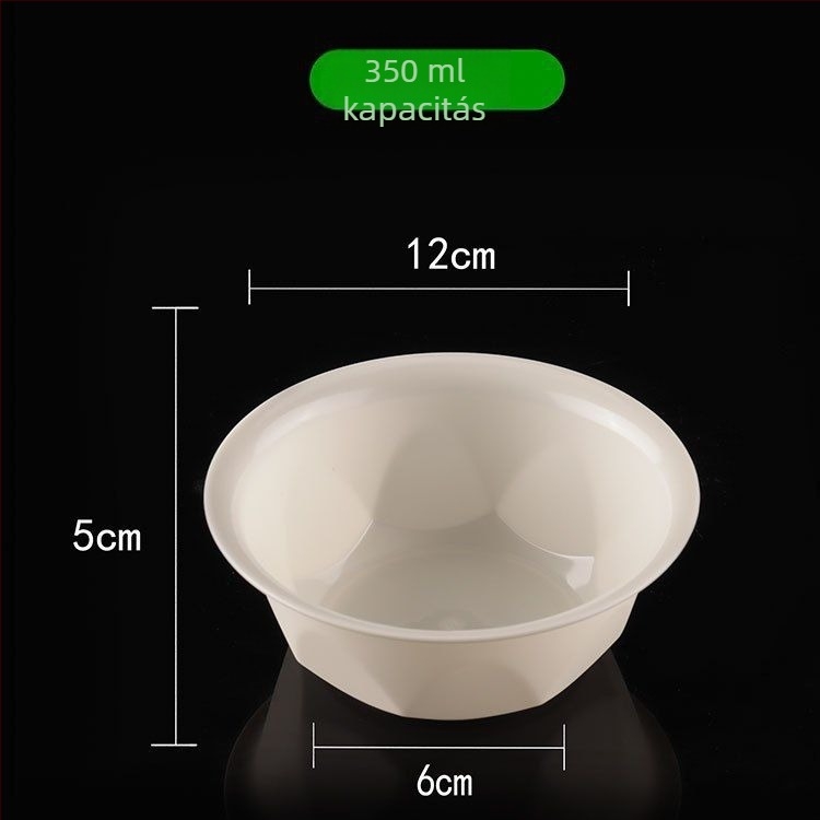 Egyszer használatos étkezési készlet – négy darabos: tálak és evőpálcikák – műanyag, nem lebomló, élelmiszer-biztonsági minőség