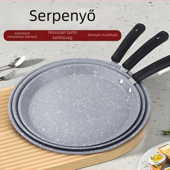 Omlett serpenyő vasból és tapadásmentes bevonattal, gáz- és indukciós tűzhelyhez kompatibilis, súly 600 g
