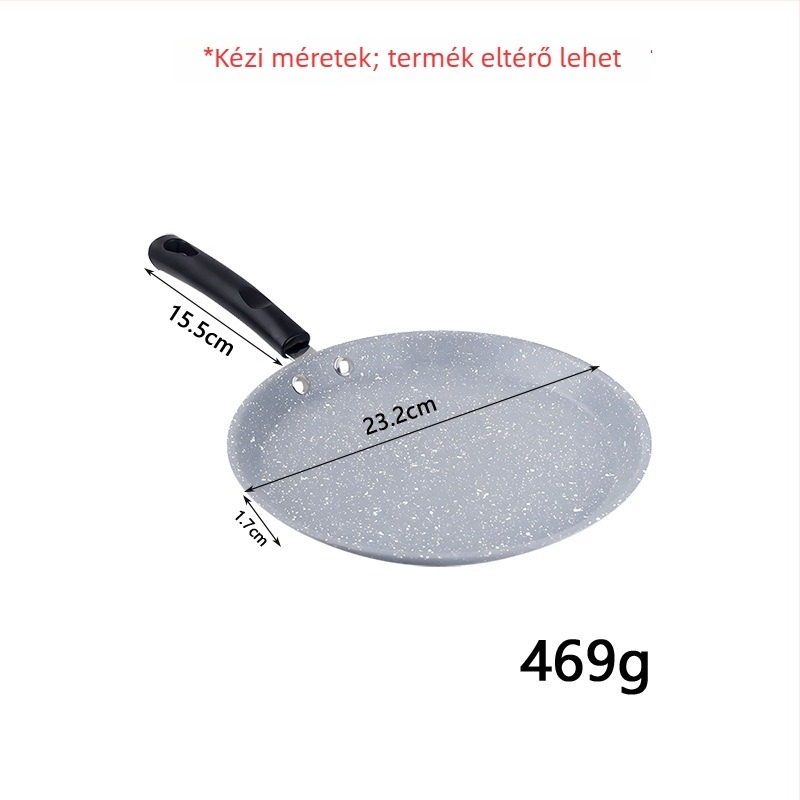 Omlett serpenyő vasból és tapadásmentes bevonattal, gáz- és indukciós tűzhelyhez kompatibilis, súly 600 g