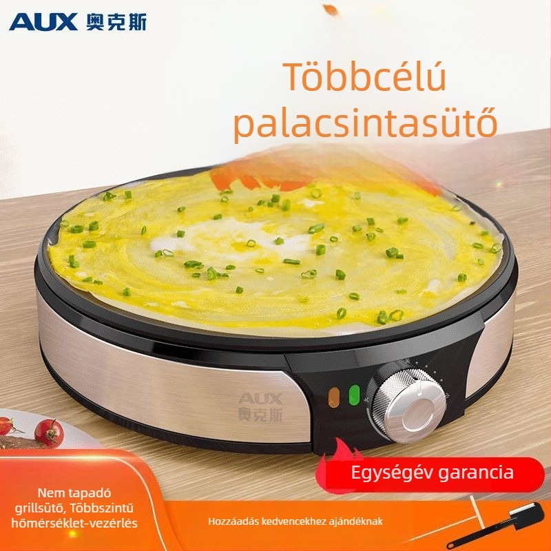 Elektromos palacsintasütő AUX-LA102, 220V, 1200W, mechanikus vezérlés, 4–5 fő számára