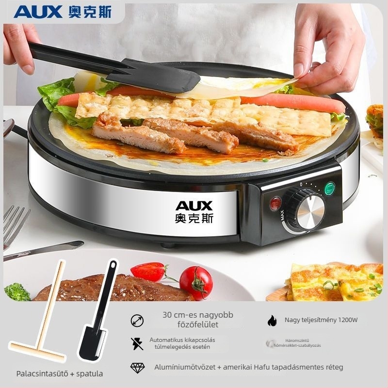 Elektromos palacsintasütő AUX-LA102, 220V, 1200W, mechanikus vezérlés, 4–5 fő számára