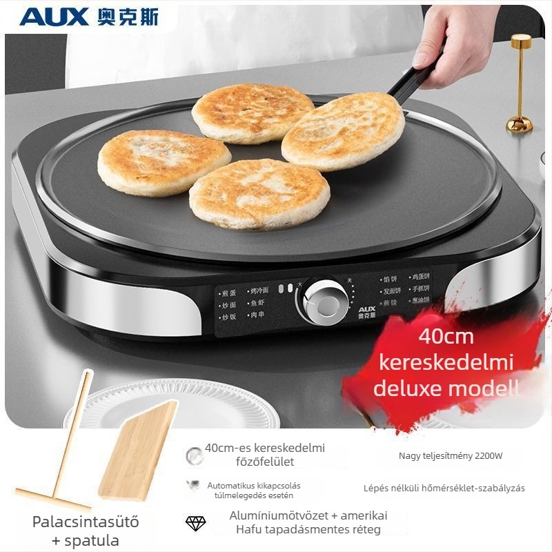 Elektromos palacsintasütő AUX-LA102, 220V, 1200W, mechanikus vezérlés, 4–5 fő számára