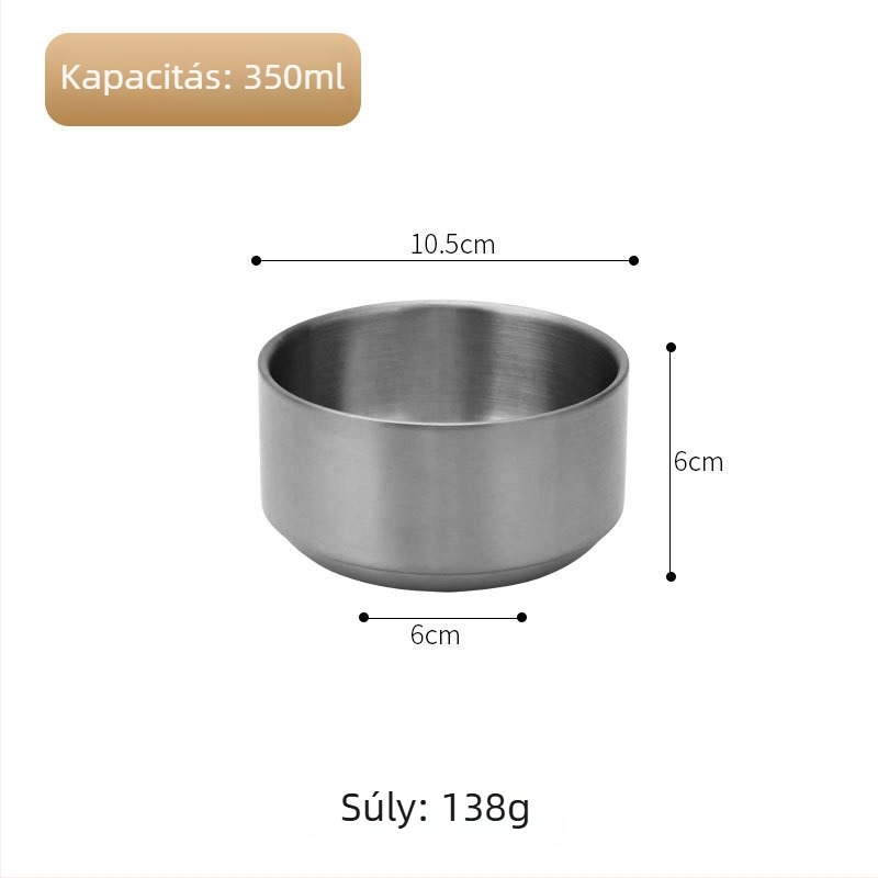304 rozsdamentes acélból készült kétszintes rizstál fedővel, égési védelem és hőszigetelés, modern minimalist dizájn