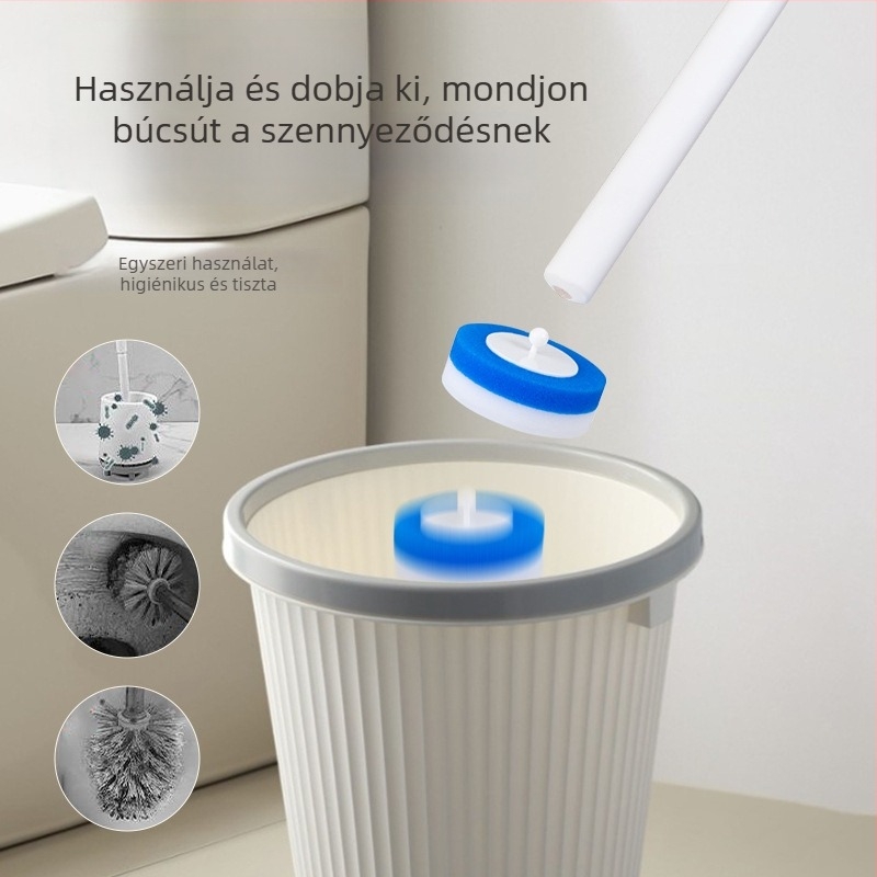 WC-kefe falra szerelve, cserélhető fejű, anyag: szivacs, modern minimalista stílus, testreszabás elérhető
