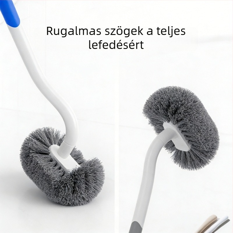WC-kefe hosszú nyéllel, puha sörtékkel, falra szerelhető, műanyag