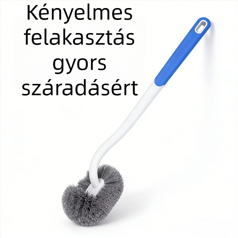 WC-kefe hosszú nyéllel, puha sörtékkel, falra szerelhető, műanyag