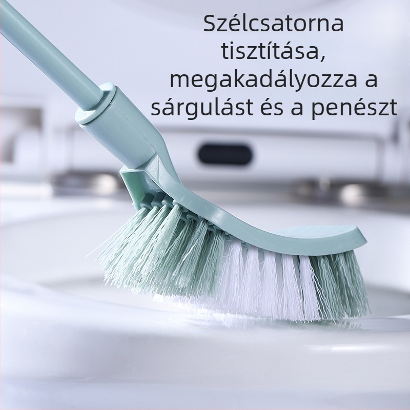 WC-kefe hosszú műanyag nyéllel, fej formái: kerek, gömb és négyzet alakú; súly 0,2 kg; anyag: műanyag