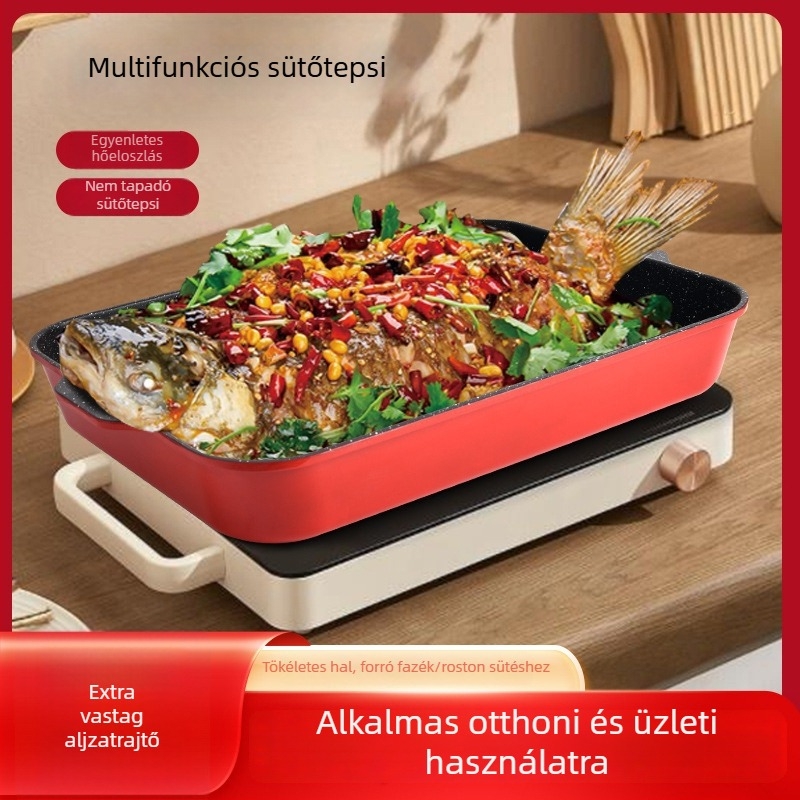 Mimika Alumínium elektromos barbecue grill – négyszögletes, füstmentes, tapadásmentes, elektroplakált felület, könnyen tisztítható