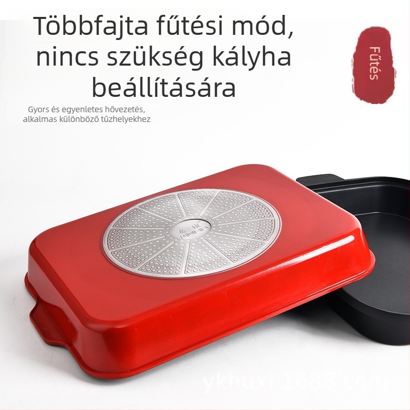 Mimika Alumínium elektromos barbecue grill – négyszögletes, füstmentes, tapadásmentes, elektroplakált felület, könnyen tisztítható