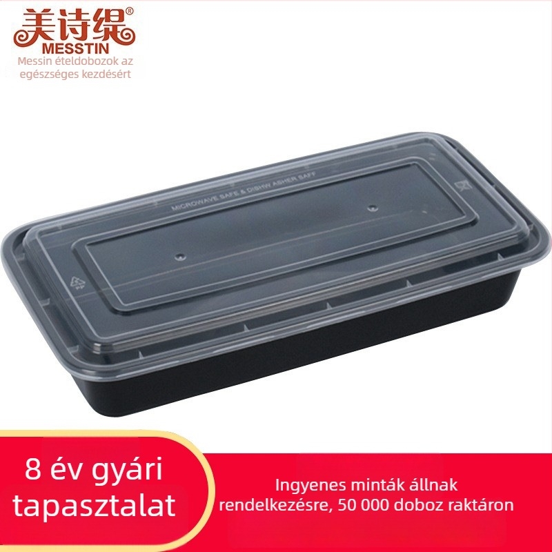 2000/2800/3600/4000 téglalap alakú ebédes doboz grillezett halhoz és nyársakhoz – egyszer használatos, mikrohullámú sütőben használható