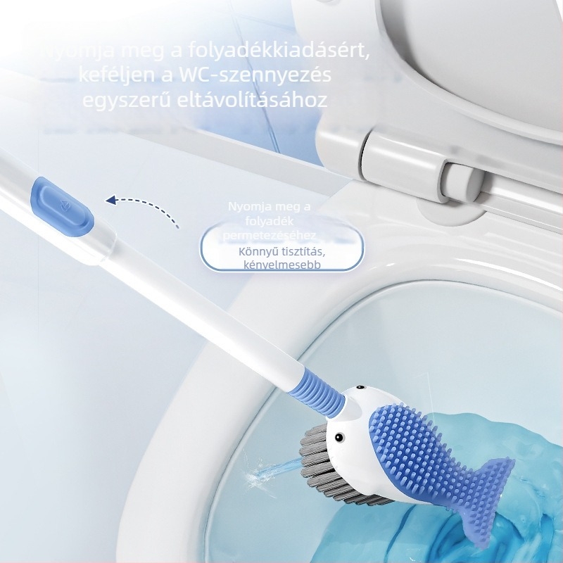 WC-kefe készlet alapzattal és folyadéktartállyal, nyomásos tisztítás, műanyag kivitel