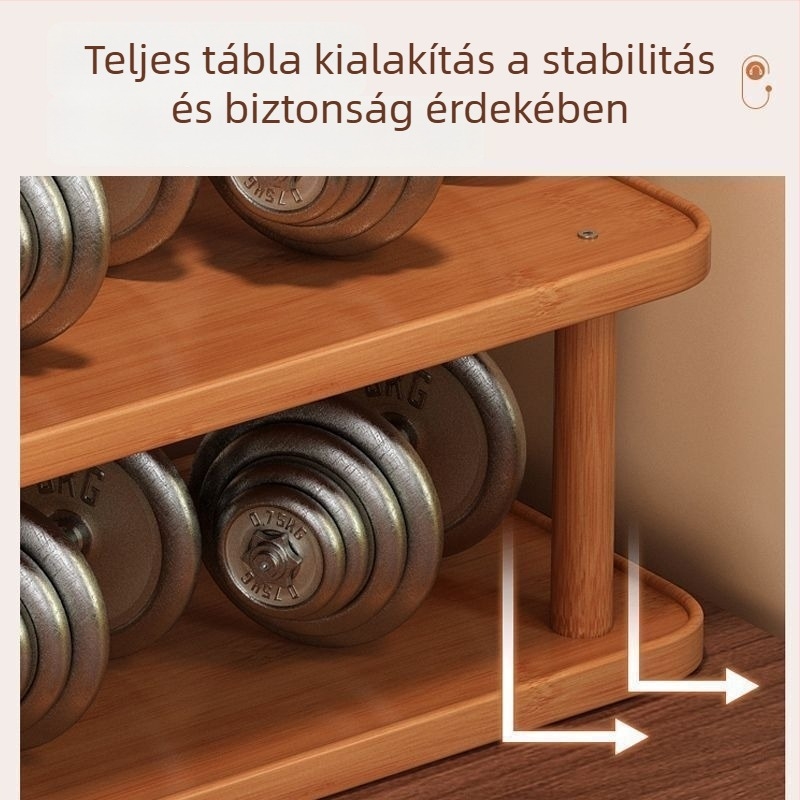 Asztali teáskészlet-tároló állvány — 3 emeletes, Nanzhu anyag, csavarral rögzítés, modern minimalist stílus