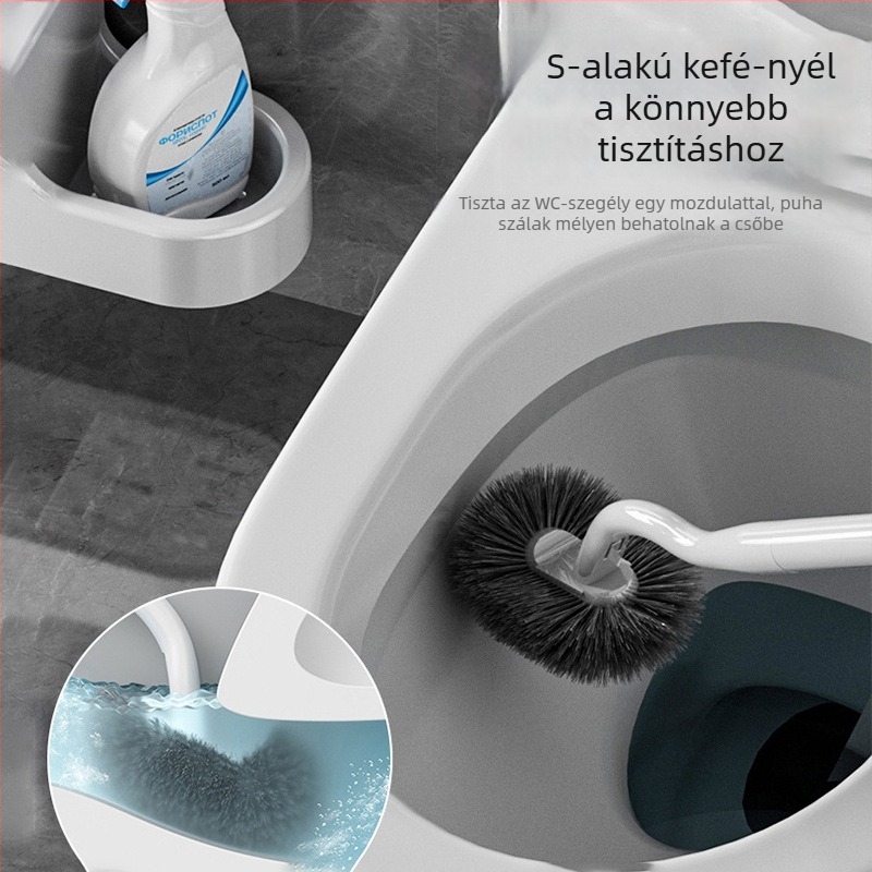 WC-kefe talppal, hosszított, falra szerelhető, műanyag, holttér nélküli dizájn
