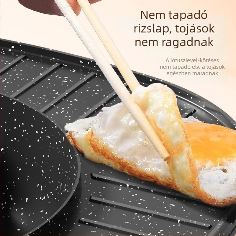 Shabu-shabu mindent egyben edény grill-lel – 1200W, alumínium ötvözet, belső edény mélysége 7 cm, 3–4 főre