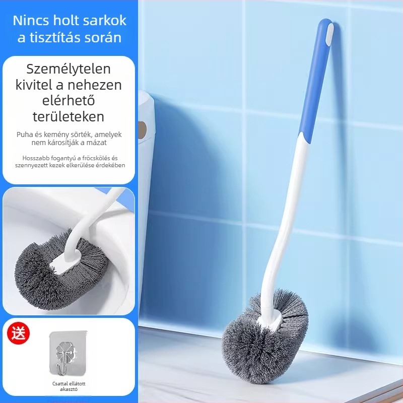 WC-kefe talppal, hosszú nyéllel, falra szerelve, holt zugok nélkül, török vécéhez való