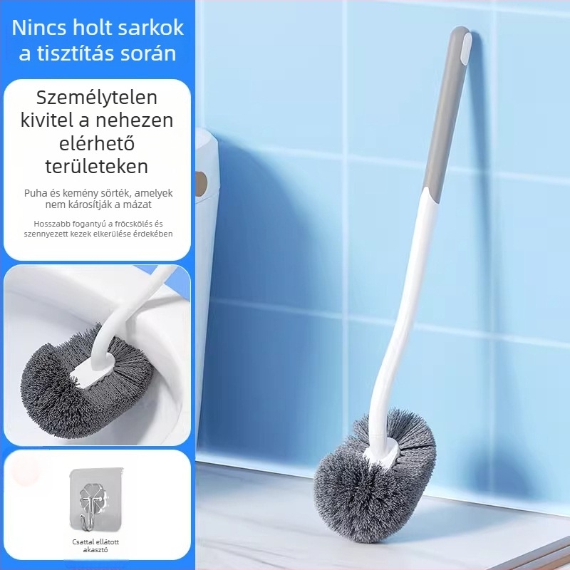 WC-kefe talppal, hosszú nyéllel, falra szerelve, holt zugok nélkül, török vécéhez való