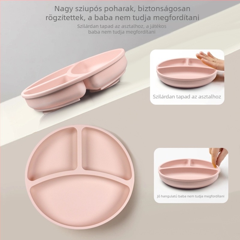 SHY szilikon bébi etető készlet – 3 részes, szívókorongos alap ( tál, kanál, rizstál )