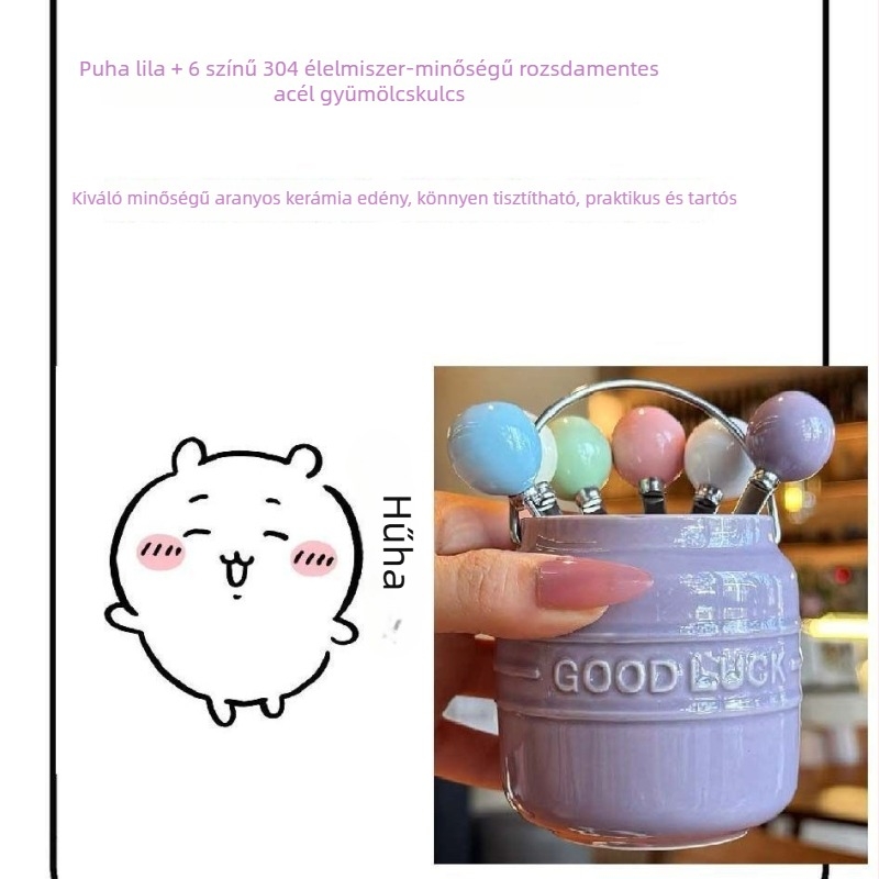 Gyümölcs villák készlete, 304 rozsdamentes acél, egyszerű stílus, gyerekeknek, Unique márka