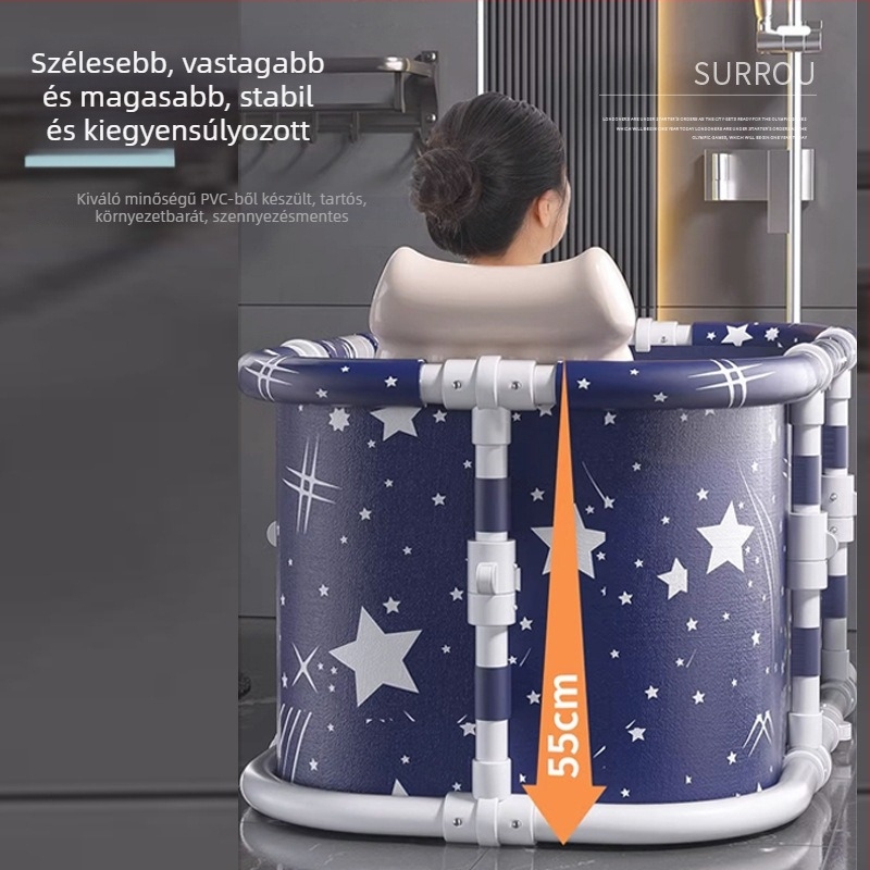 Nagy ötvözetből készült összecsukható fürdőkáda felnőtteknek, otthoni fürdőkáda gyerekeknek és babáknak
