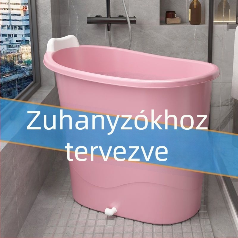 Műanyag fürdővödör felnőtteknek, kompakt, vastag falú, teljes testhez