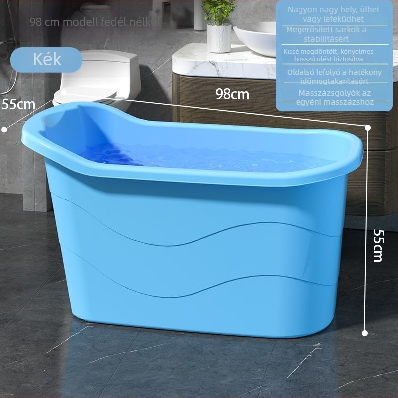 Hosszított, vastagított műanyag fürdőkáda, nem összecsukható, felnőtteknek