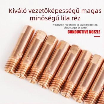 MIG hegesztőpisztolyhoz vezető fúvóka, európai stílus, huzalbevitel 0,8 mm, huzalbevitel 1,2 mm fúvóka, pneumatikus hajtás, forró levegő és infravörös teljesítmény