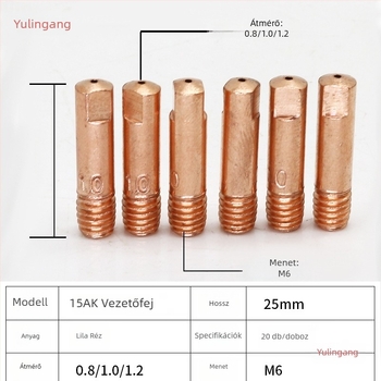MIG hegesztőpisztolyhoz vezető fúvóka, európai stílus, huzalbevitel 0,8 mm, huzalbevitel 1,2 mm fúvóka, pneumatikus hajtás, forró levegő és infravörös teljesítmény