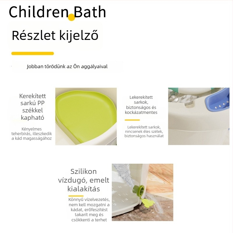 Műanyag gyermek fürdőkáda – nagy méretű, otthoni használatra