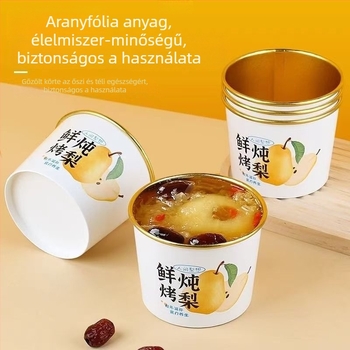 Egyszer használatos papírtál körtés leveshez, kör alakú, biodegradálható, nem mikróhullámú sütőben használható